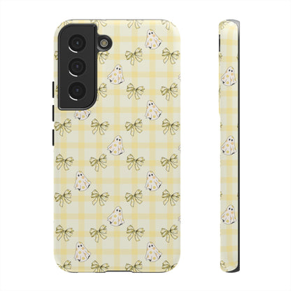 Yellow Gingham Ghosts & Bows Samsung Galaxy Tough Case