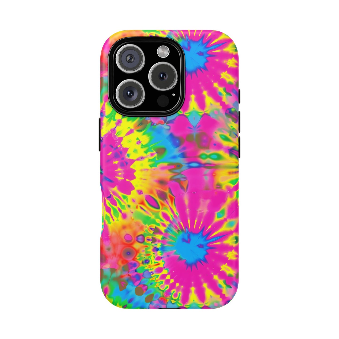 Neon Tie-Dye Burst Tough iPhone Case