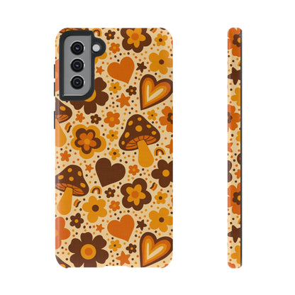 Groovy Harvest Mushrooms, Hearts and Flowers Samsung Galaxy Tough Case
