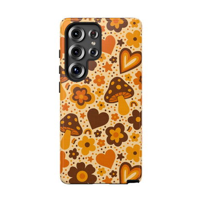 Groovy Harvest Mushrooms, Hearts and Flowers Samsung Galaxy Tough Case