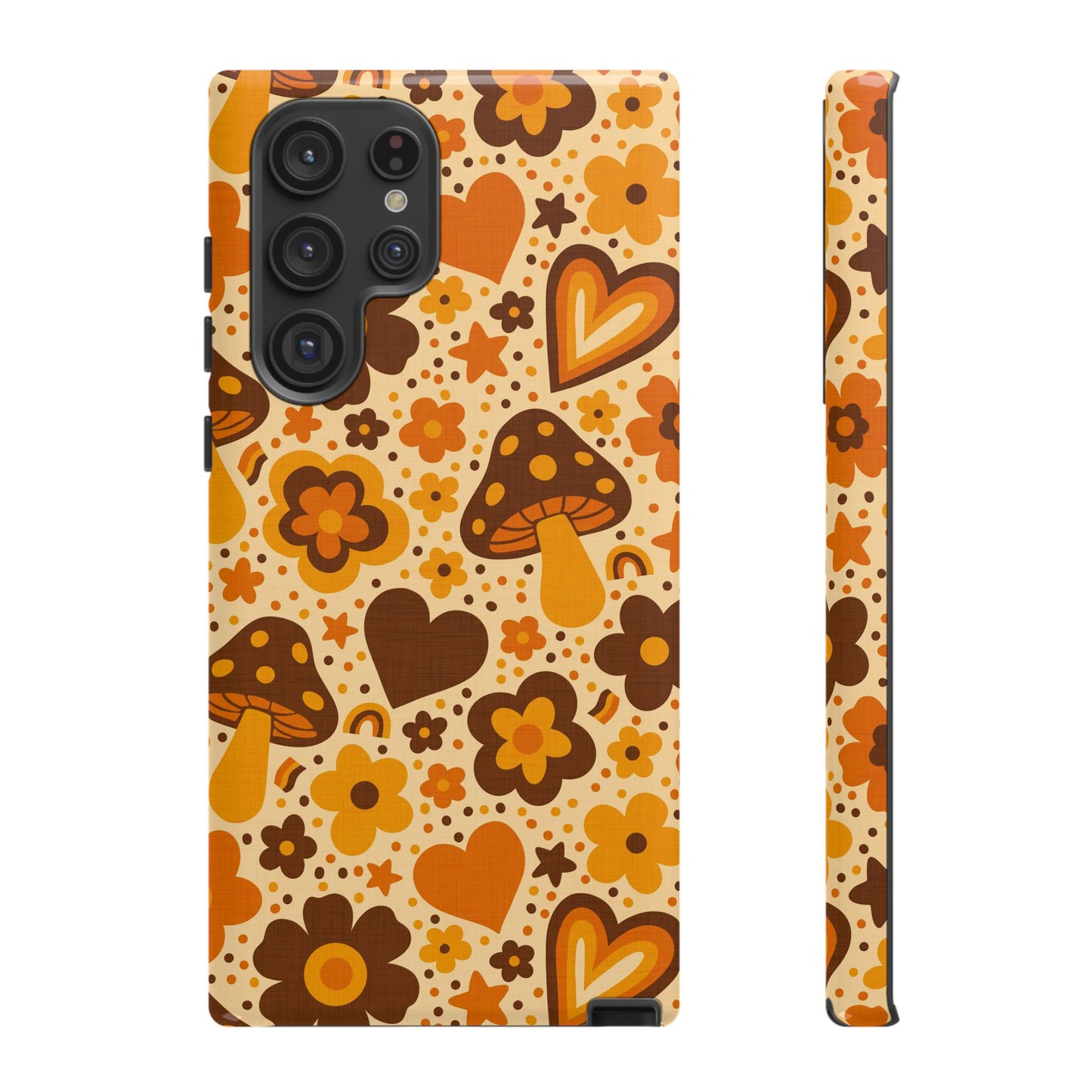 Groovy Harvest Mushrooms, Hearts and Flowers Samsung Galaxy Tough Case
