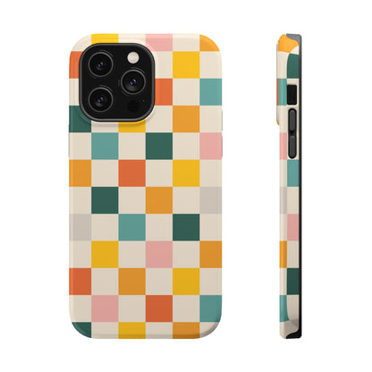 Retro 70s Gingham MagSafe® iPhone Tough Case