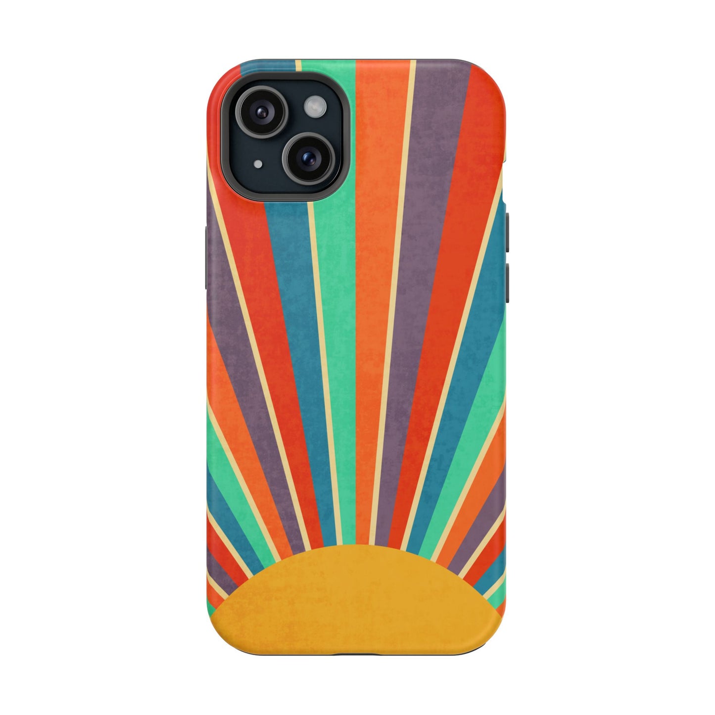 Retro Rainbow Sunburst MagSafe® Tough iPhone Case