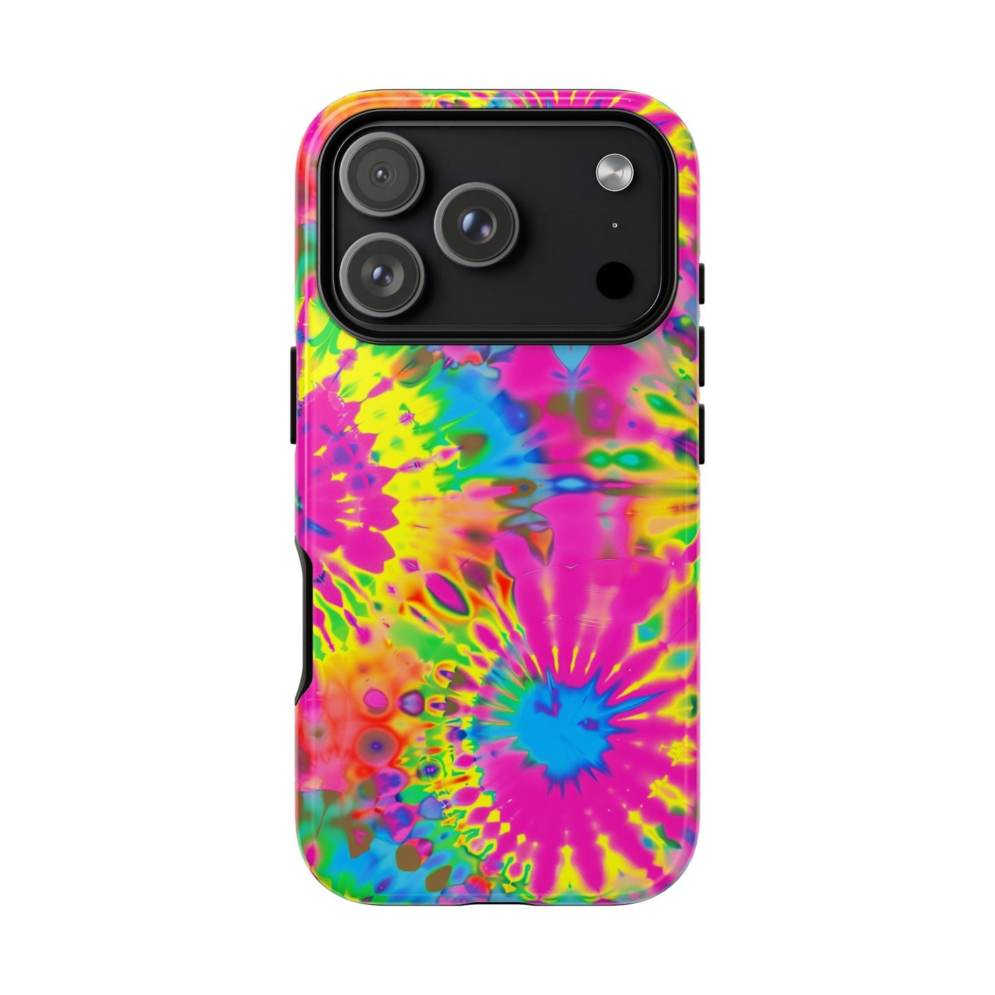 Neon Tie-Dye Burst Tough iPhone Case