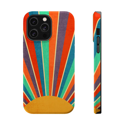 Retro Rainbow Sunburst MagSafe® Tough iPhone Case