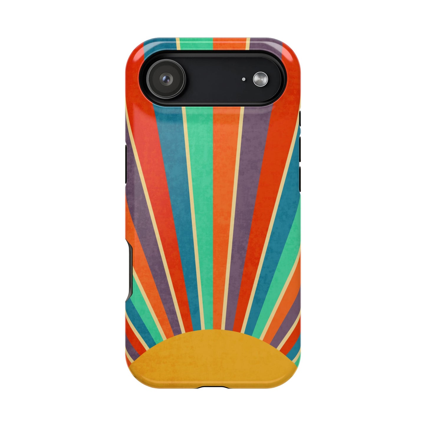 Retro Rainbow Sunburst MagSafe® Tough iPhone Case