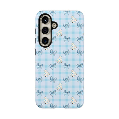 Blue Gingham Ghosts & Bows Samsung Galaxy Tough Case