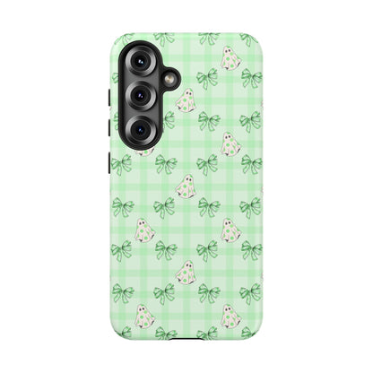Green Gingham Ghosts & Bows Samsung Galaxy Tough Case