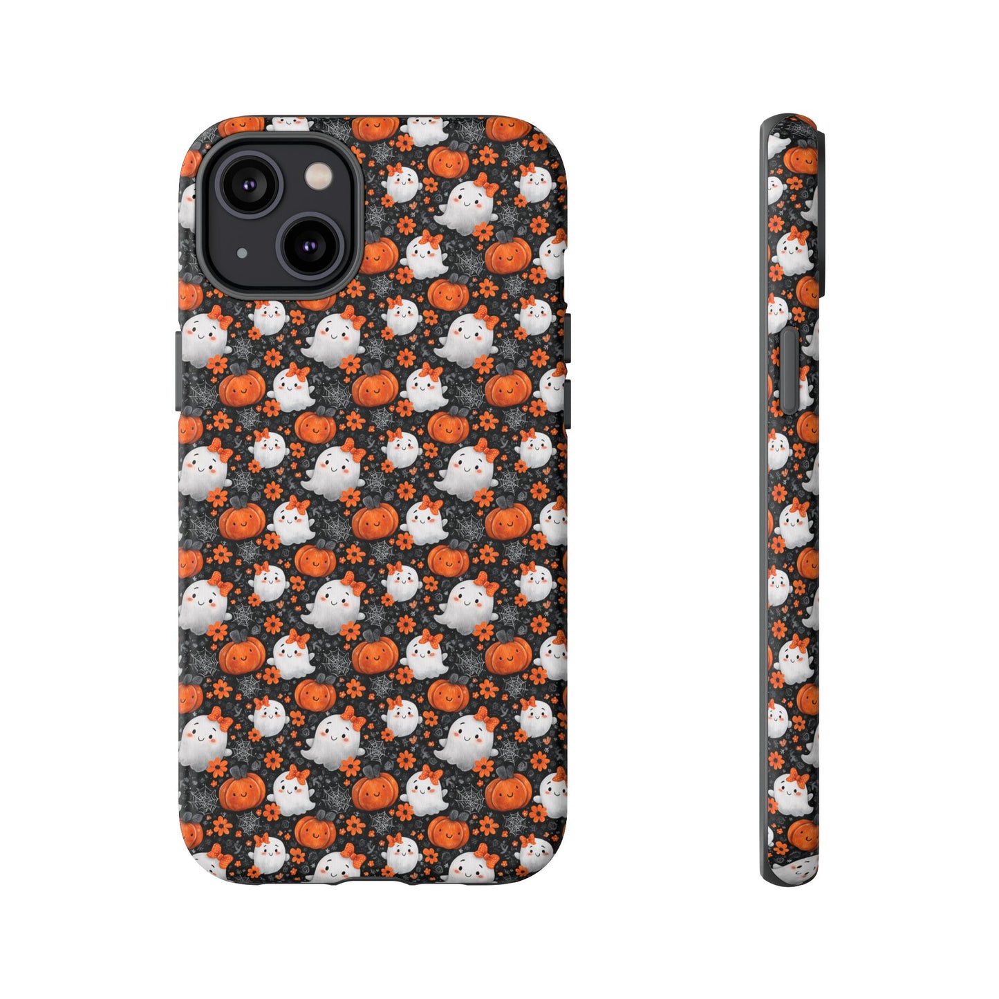 Cute Kawaii Lady Ghosts & Pumpkins iPhone Tough Case