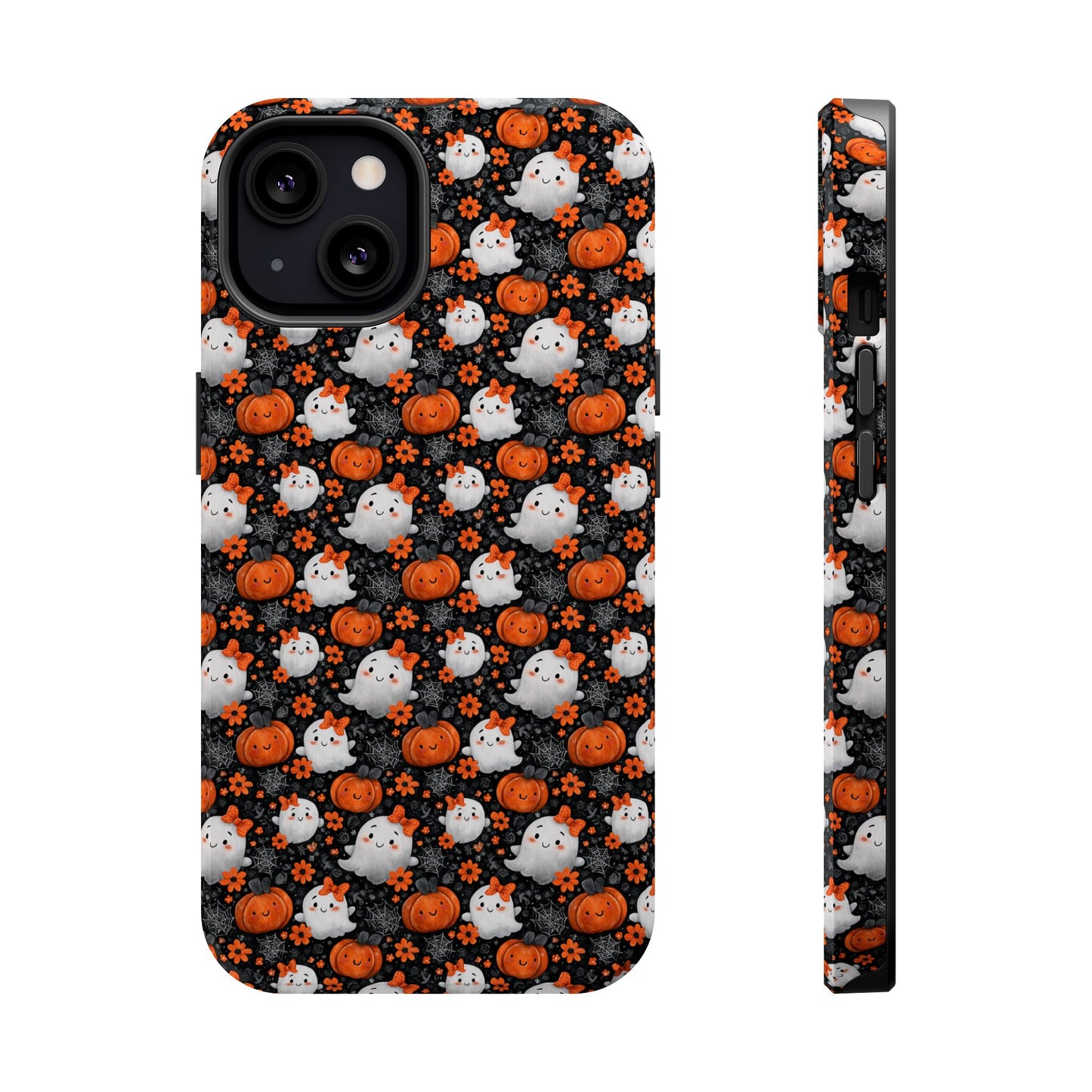 Cute Kawaii Lady Ghosts & Pumpkins MagSafe® iPhone Tough Case