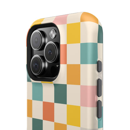 Retro 70s Gingham MagSafe® iPhone Tough Case