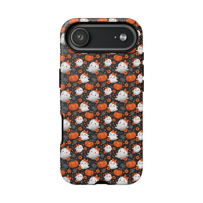 Cute Kawaii Lady Ghosts & Pumpkins iPhone Tough Case