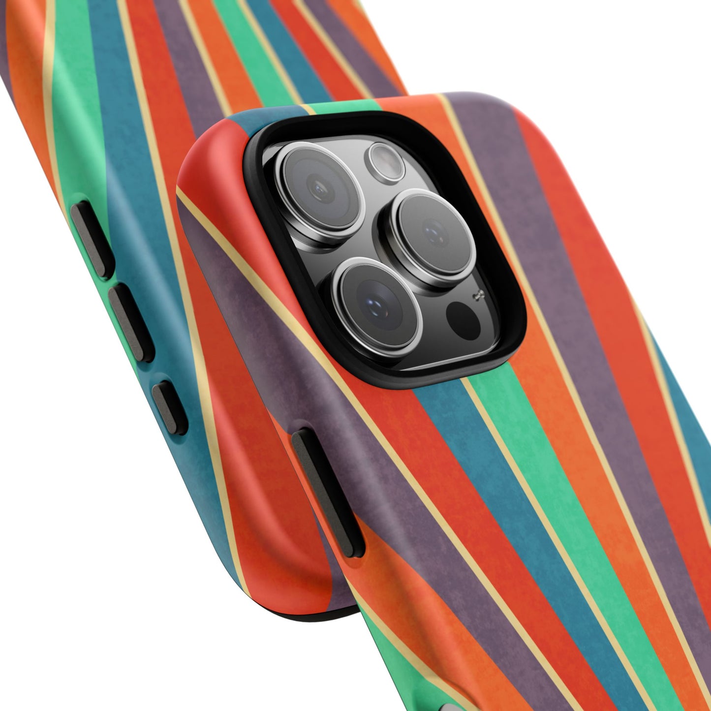 Retro Rainbow Sunburst Tough iPhone Case