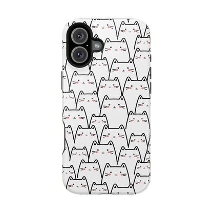 Kawaii Cat Crowd MagSafe® Tough iPhone Case