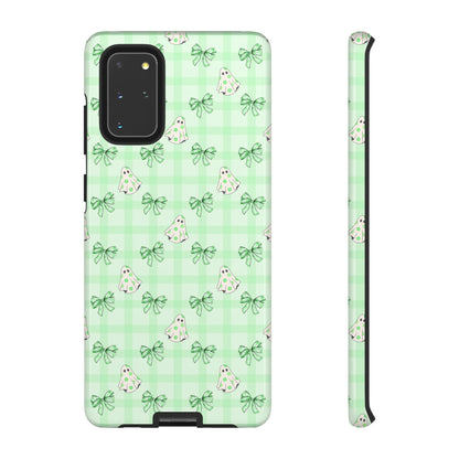 Green Gingham Ghosts & Bows Samsung Galaxy Tough Case