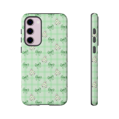 Green Gingham Ghosts & Bows Samsung Galaxy Tough Case