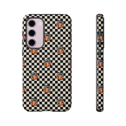 Checkered Cute Pumpkins & Bows Samsung Galaxy Tough Case