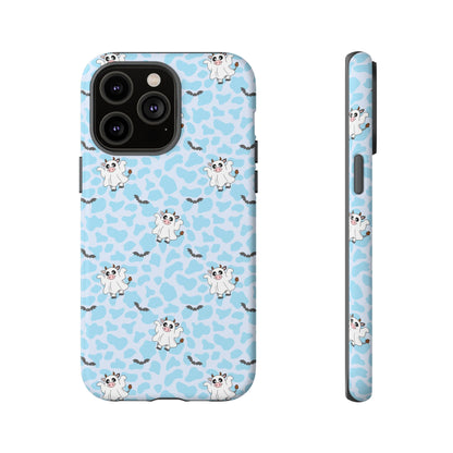 Pastel Blue Moo Ghosts & Bats iPhone Tough Case