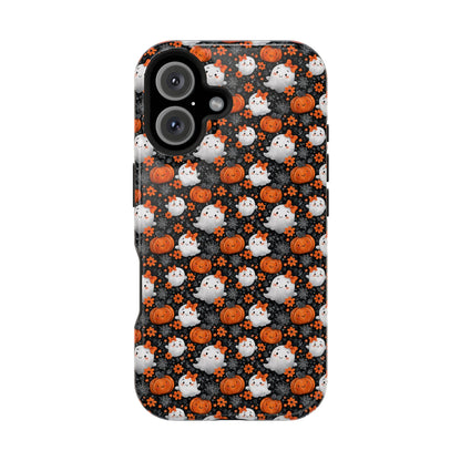 Cute Kawaii Lady Ghosts & Pumpkins MagSafe® iPhone Tough Case