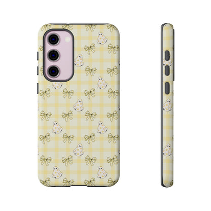 Yellow Gingham Ghosts & Bows Samsung Galaxy Tough Case