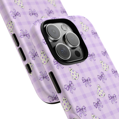 Purple Gingham Ghosts & Bows iPhone Tough Case