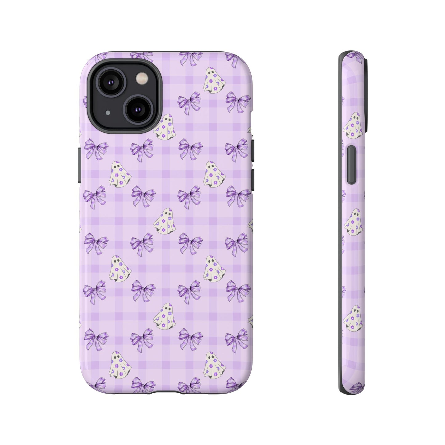 Purple Gingham Ghosts & Bows iPhone Tough Case