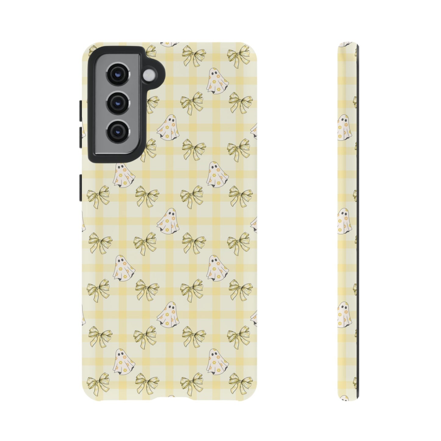 Yellow Gingham Ghosts & Bows Samsung Galaxy Tough Case