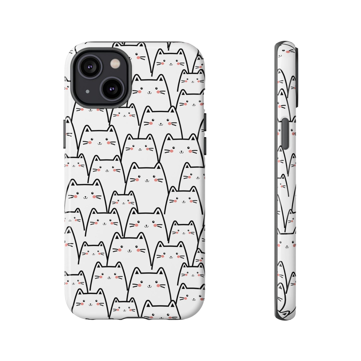 Kawaii Cat Crowd Tough iPhone Case