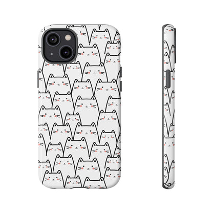 Kawaii Cat Crowd Tough iPhone Case