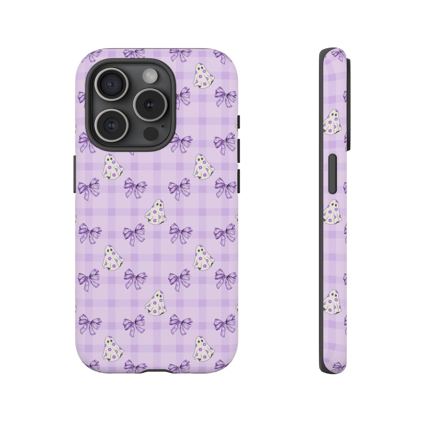 Purple Gingham Ghosts & Bows iPhone Tough Case