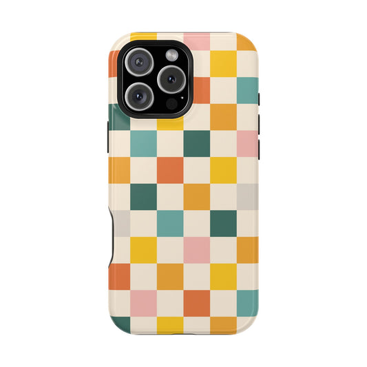 Retro 70s Gingham MagSafe® Tough iPhone Case