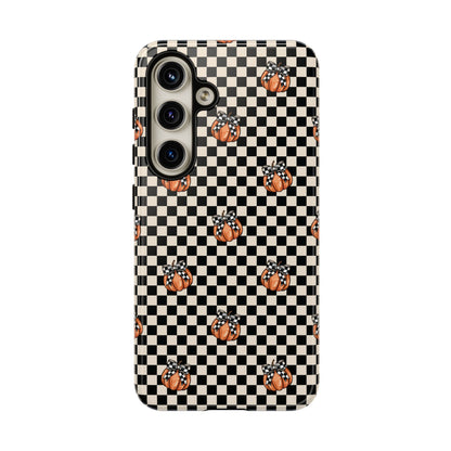 Checkered Cute Pumpkins & Bows Samsung Galaxy Tough Case