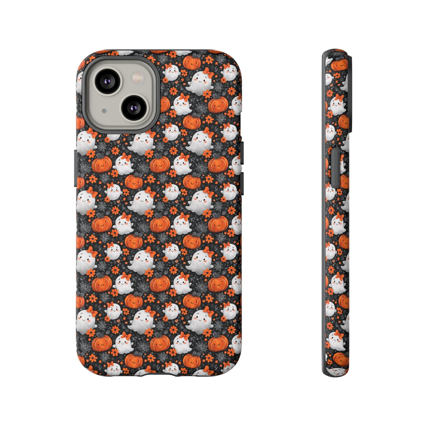 Cute Kawaii Lady Ghosts & Pumpkins iPhone Tough Case