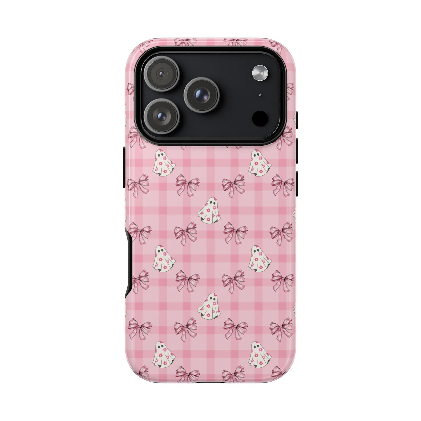Pink Gingham Ghosts & Bows iPhone Tough Case