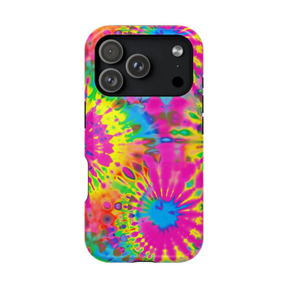 Neon Tie-Dye Burst MagSafe® Tough iPhone Case