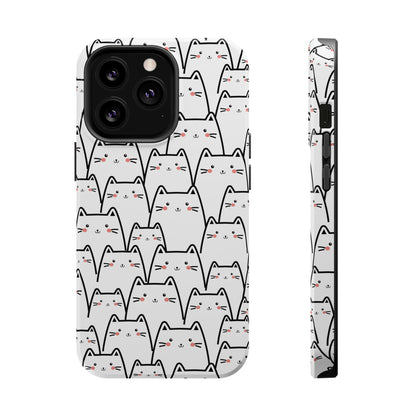 Kawaii Cat Crowd MagSafe® Tough iPhone Case