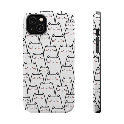 Kawaii Cat Crowd MagSafe® Tough iPhone Case