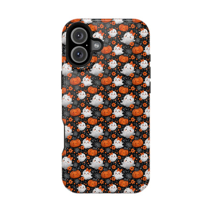 Cute Kawaii Lady Ghosts & Pumpkins MagSafe® iPhone Tough Case