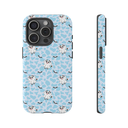 Pastel Blue Moo Ghosts & Bats iPhone Tough Case