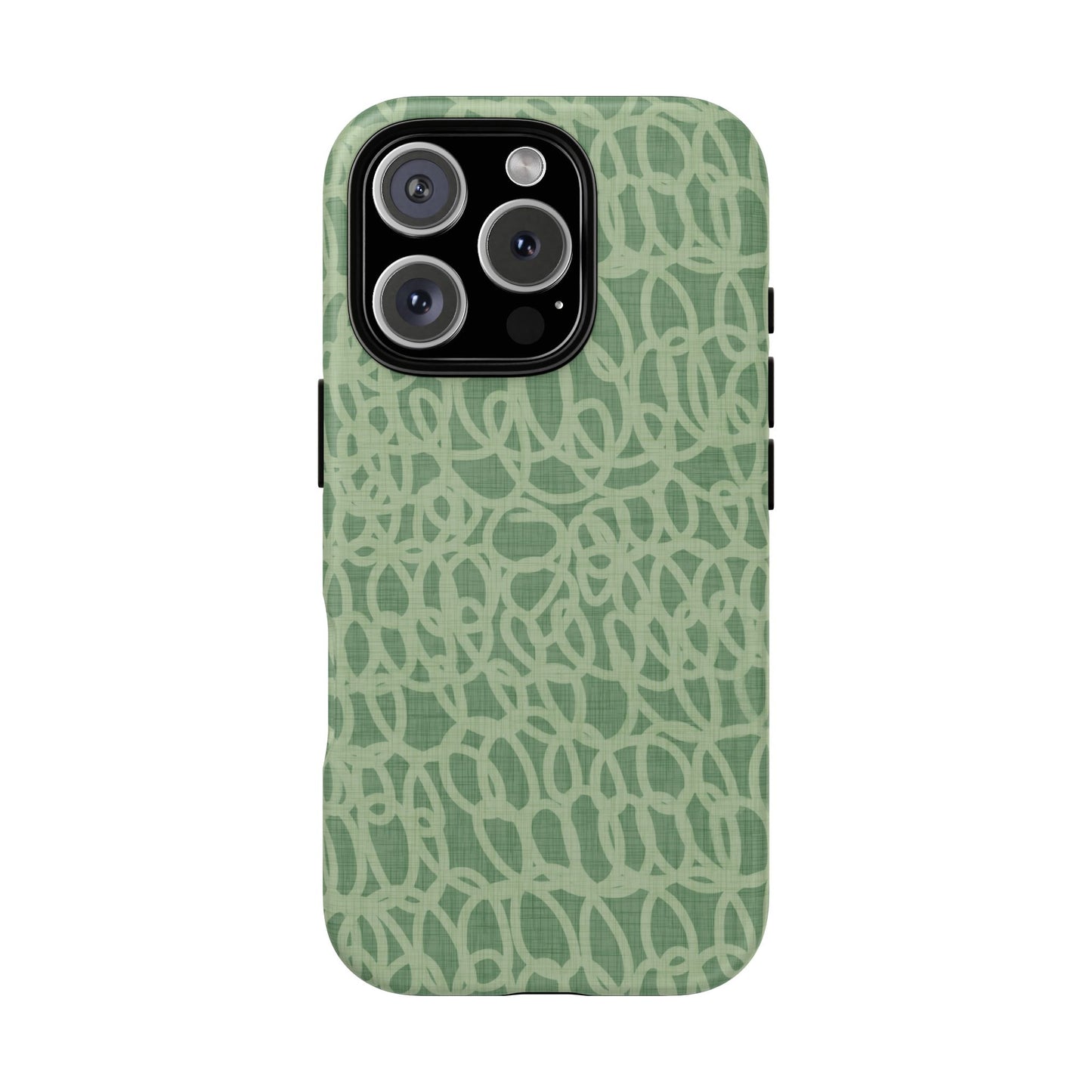 Sage Green Scribble Loops iPhone Tough Case