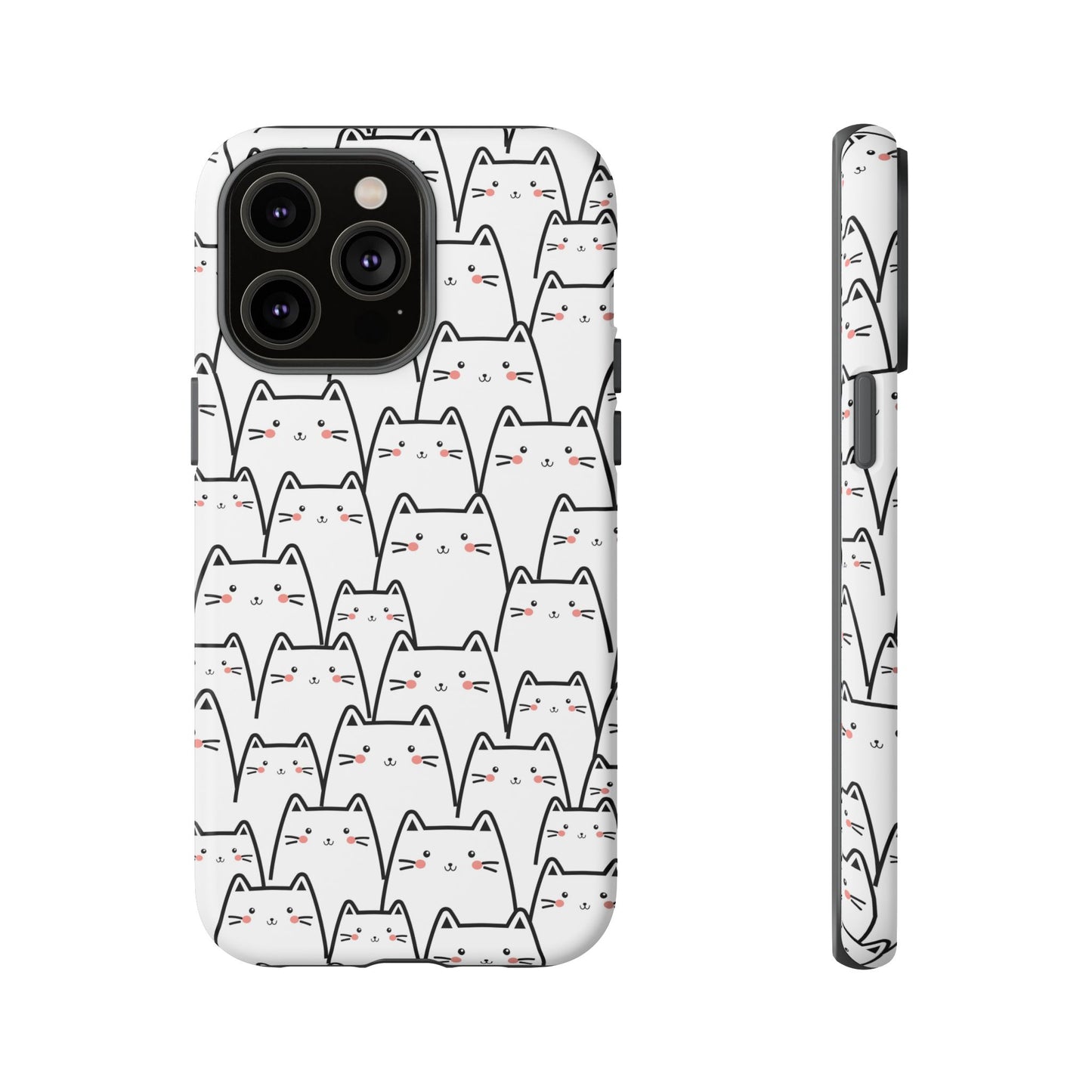 Kawaii Cat Crowd Tough iPhone Case