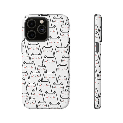 Kawaii Cat Crowd Tough iPhone Case
