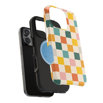Retro 70s Gingham MagSafe® iPhone Tough Case