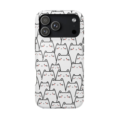 Kawaii Cat Crowd MagSafe® Tough iPhone Case