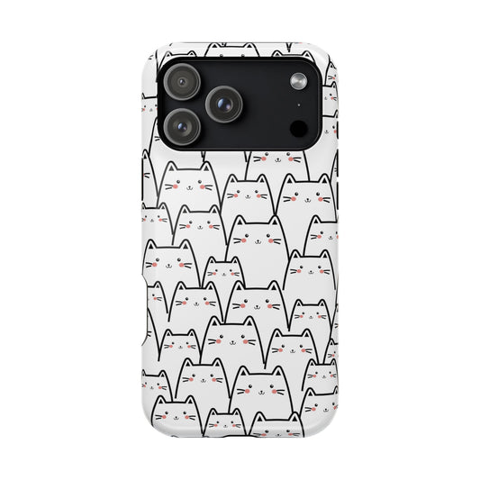 Kawaii Cat Crowd MagSafe® Tough iPhone Case