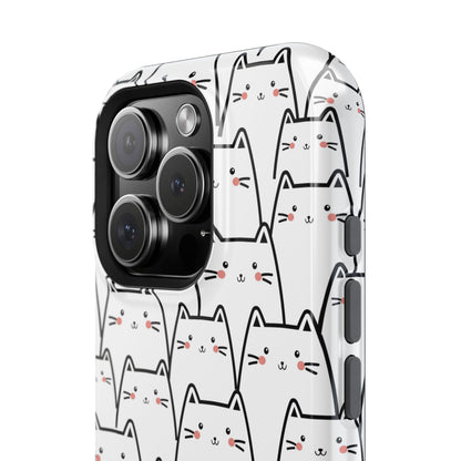 Kawaii Cat Crowd MagSafe® Tough iPhone Case