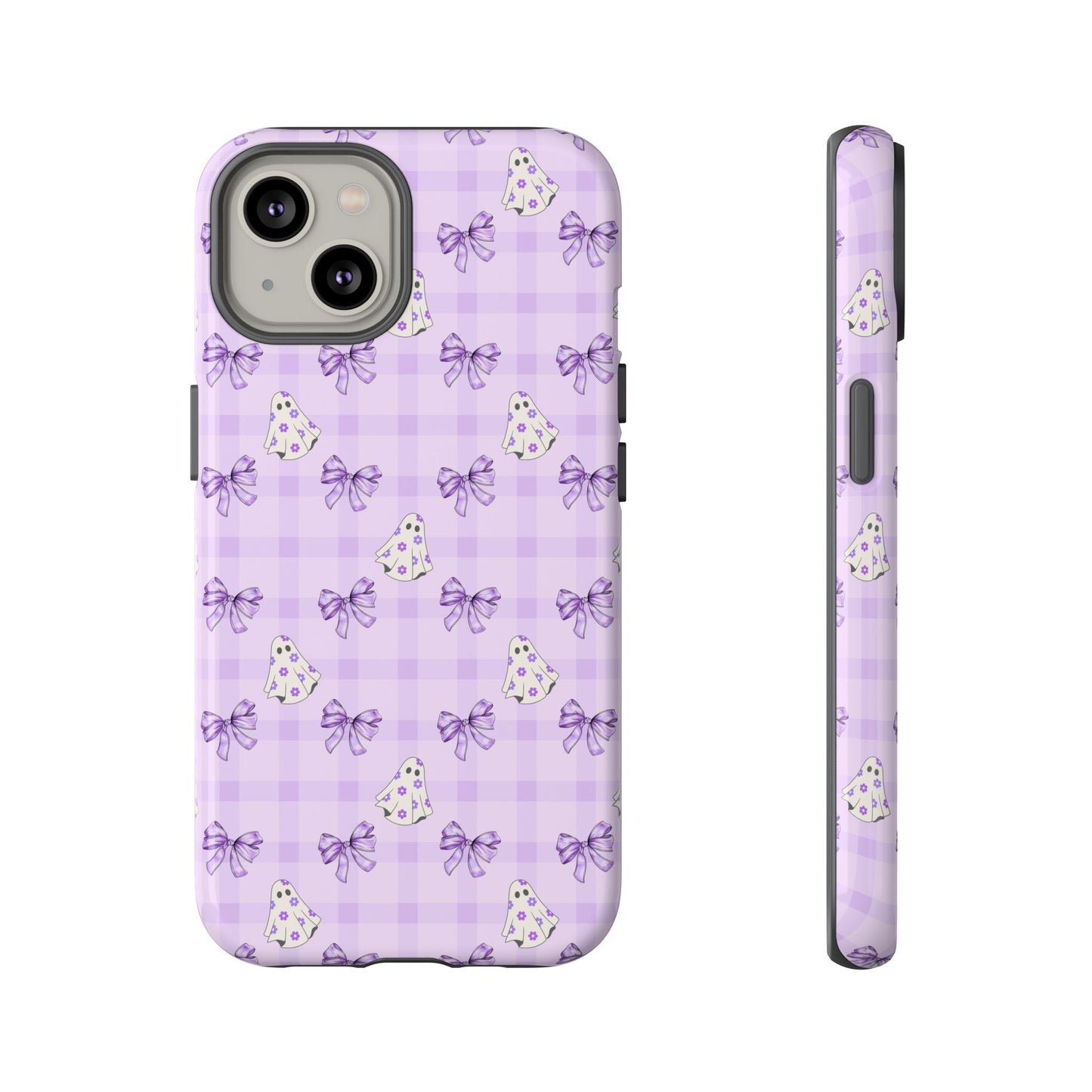 Purple Gingham Ghosts & Bows iPhone Tough Case