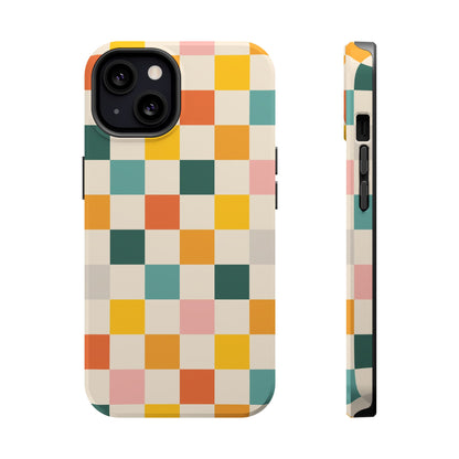 Retro 70s Gingham MagSafe® iPhone Tough Case