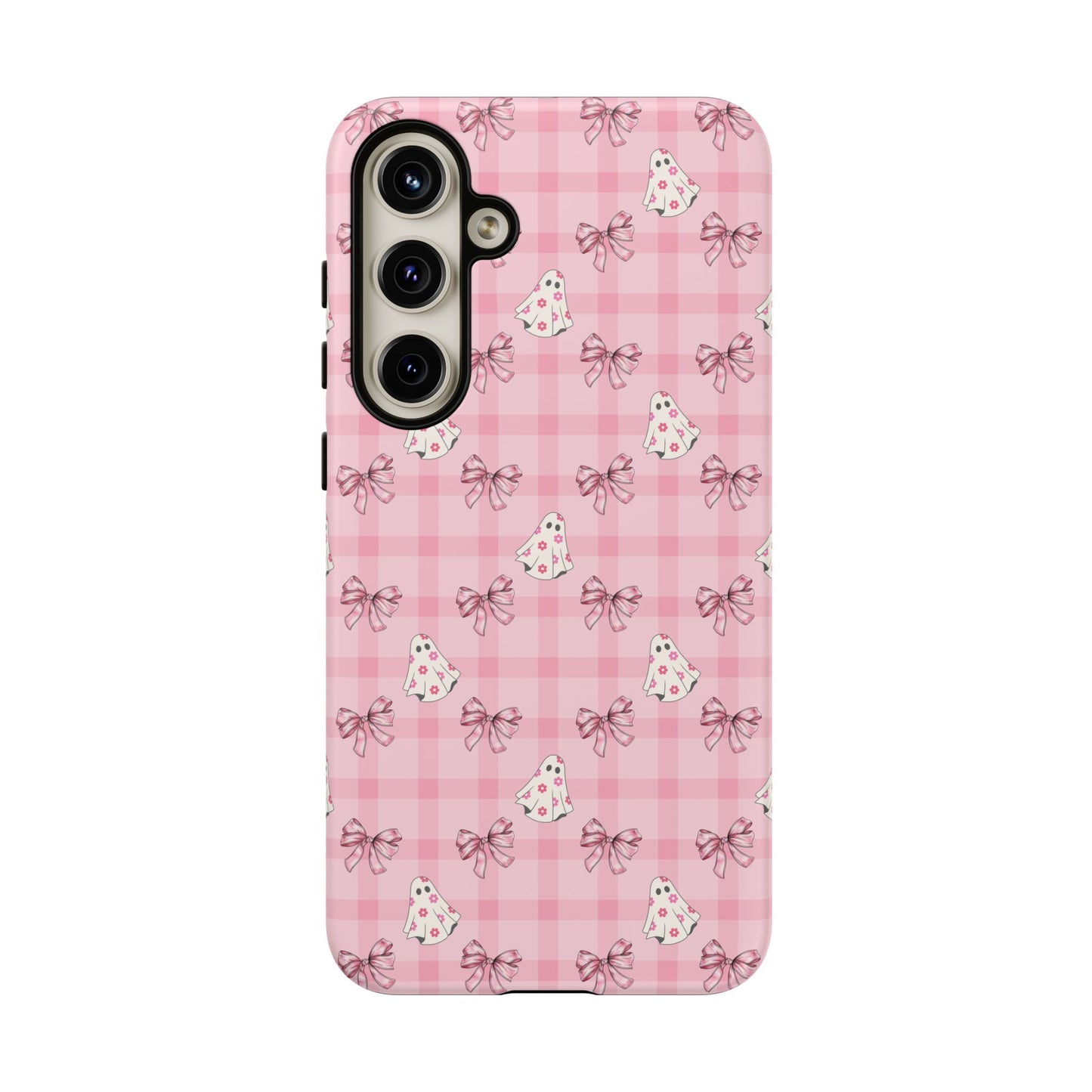 Pink Gingham Ghosts & Bows Samsung Galaxy Tough Case