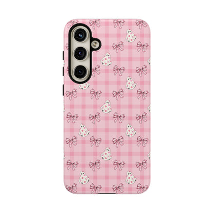 Pink Gingham Ghosts & Bows Samsung Galaxy Tough Case